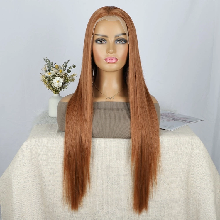 Long Body Wave Lace Front Wig Blonde Ombre Blue Brown Wigs for Black Women Heat Resistant Fiber Synthetic Wigs for Daily Party